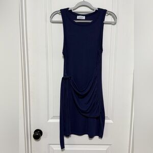 Kaileigh Navy Blue Faux Wrap Mini Dress
